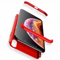 Lacné Kryty | Puzdro 360 Protection červené s dierou na Apple logo – iPhone Xr | Lacné Kryty