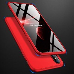 Lacné Kryty | Puzdro 360 Protection červené s dierou na Apple logo – iPhone Xr | Lacné Kryty