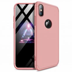 Puzdro 360 Protection ružové s dierou na Apple logo – iPhone Xr