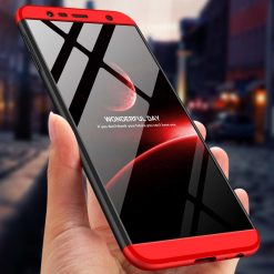 Puzdro 360 Protection červeno-čierne – Samsung Galaxy J6+ (J6 Plus) | Lacné Kryty Lacné Kryty | Puzdro 360 Protection červeno-čierne – Samsung Galaxy J6+ (J6 Plus) | Lacné Kryty