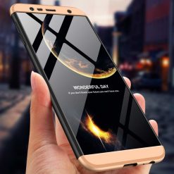 Lacné Kryty | Puzdro 360 Protection zlato-čierne – Samsung Galaxy J6+ (J6 Plus) | Lacné Kryty