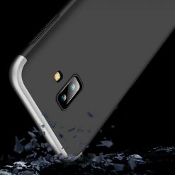 Puzdro 360 Protection strieborno-čierne – Samsung Galaxy J6+ (J6 Plus) | Lacné Kryty Lacné Kryty | Puzdro 360 Protection strieborno-čierne – Samsung Galaxy J6+ (J6 Plus) | Lacné Kryty