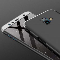 Puzdro 360 Protection strieborno-čierne – Samsung Galaxy J6+ (J6 Plus) | Lacné Kryty Lacné Kryty | Puzdro 360 Protection strieborno-čierne – Samsung Galaxy J6+ (J6 Plus) | Lacné Kryty