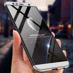 Puzdro 360 Protection strieborno-čierne – Samsung Galaxy J6+ (J6 Plus) | Lacné Kryty Lacné Kryty | Puzdro 360 Protection strieborno-čierne – Samsung Galaxy J6+ (J6 Plus) | Lacné Kryty