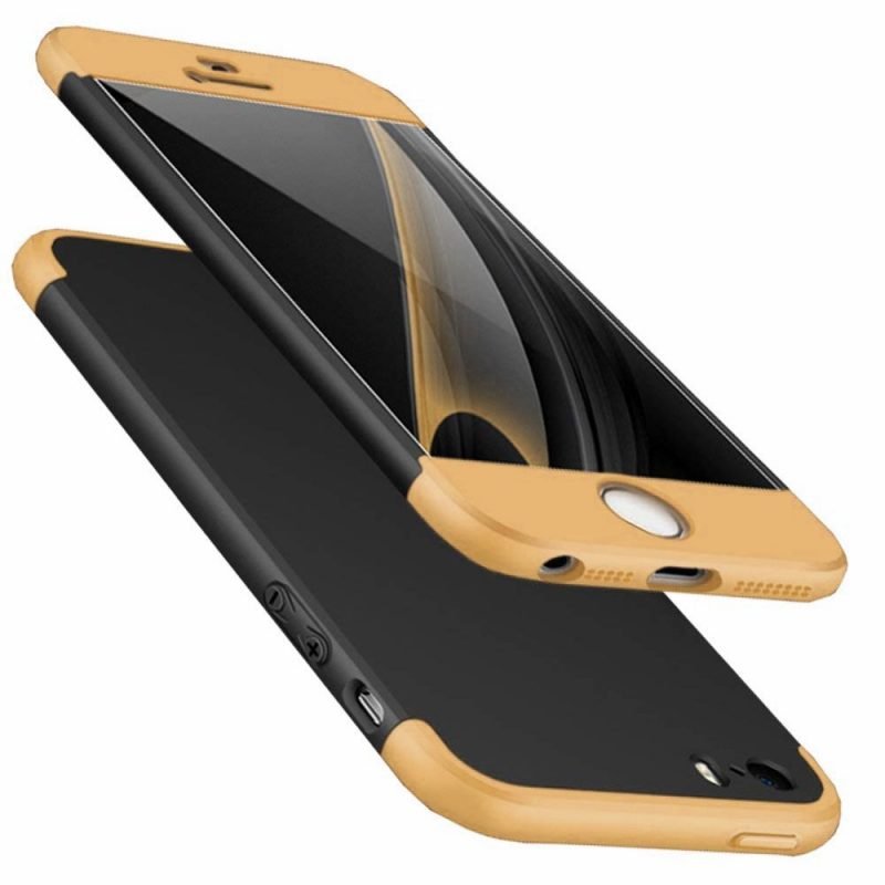 Lacné Kryty | Puzdro 360 Protection zlato-čierne – iPhone 5 / 5S / SE