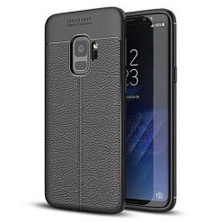 Zadný kryt litchi pattern čierny – Samsung Galaxy S9