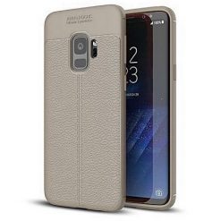 Zadný kryt litchi pattern sivý – Samsung Galaxy S9