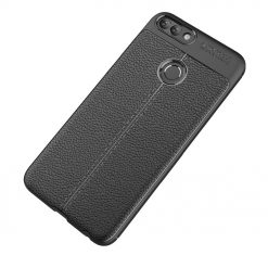 Lacné Kryty | Zadný kryt litchi pattern čierny – Huawei P Smart | Lacné Kryty