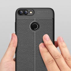 Lacné Kryty | Zadný kryt litchi pattern čierny – Huawei P Smart | Lacné Kryty