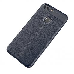 Lacné Kryty | Zadný kryt litchi pattern modrý – Huawei P Smart | Lacné Kryty