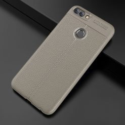 Zadný kryt litchi pattern sivý – Huawei P Smart | Lacné Kryty Lacné Kryty | Zadný kryt litchi pattern sivý – Huawei P Smart | Lacné Kryty