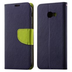 Peňaženkové puzdro Fancy Book modro-limetkové – Samsung Galaxy S9