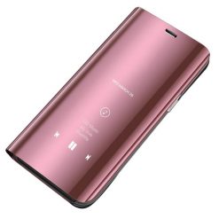 Priehľadný kryt Clear View Case ružový – Huawei P20 Lite