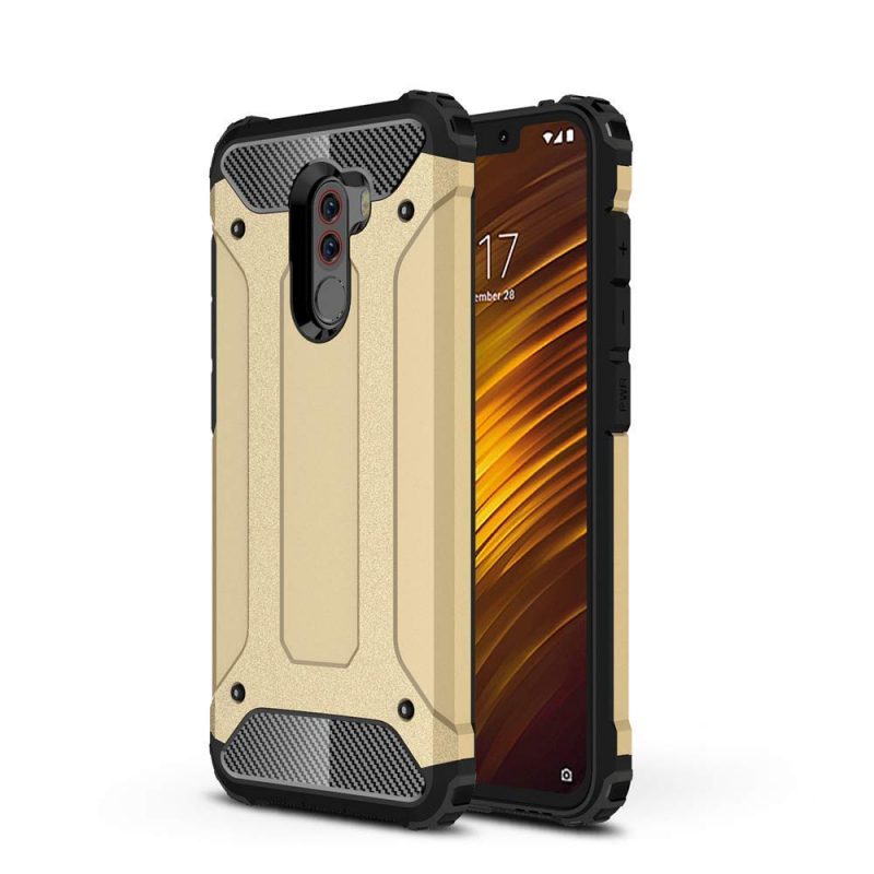 Lacné Kryty | Odolný kryt Hybrid Armor zlatý – Xiaomi Pocophone F1