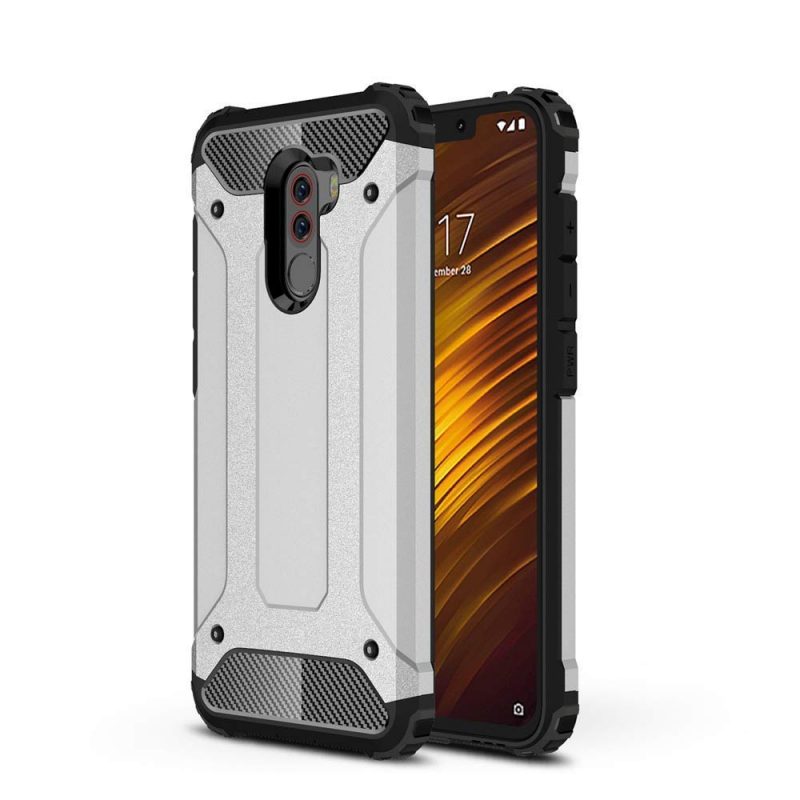 Lacné Kryty | Odolný kryt Hybrid Armor strieborný – Xiaomi Pocophone F1