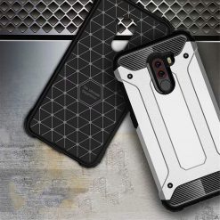 Lacné Kryty | Odolný kryt Hybrid Armor strieborný – Xiaomi Pocophone F1 | Lacné Kryty