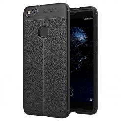 Zadný kryt litchi pattern čierny – Huawei P10 Lite