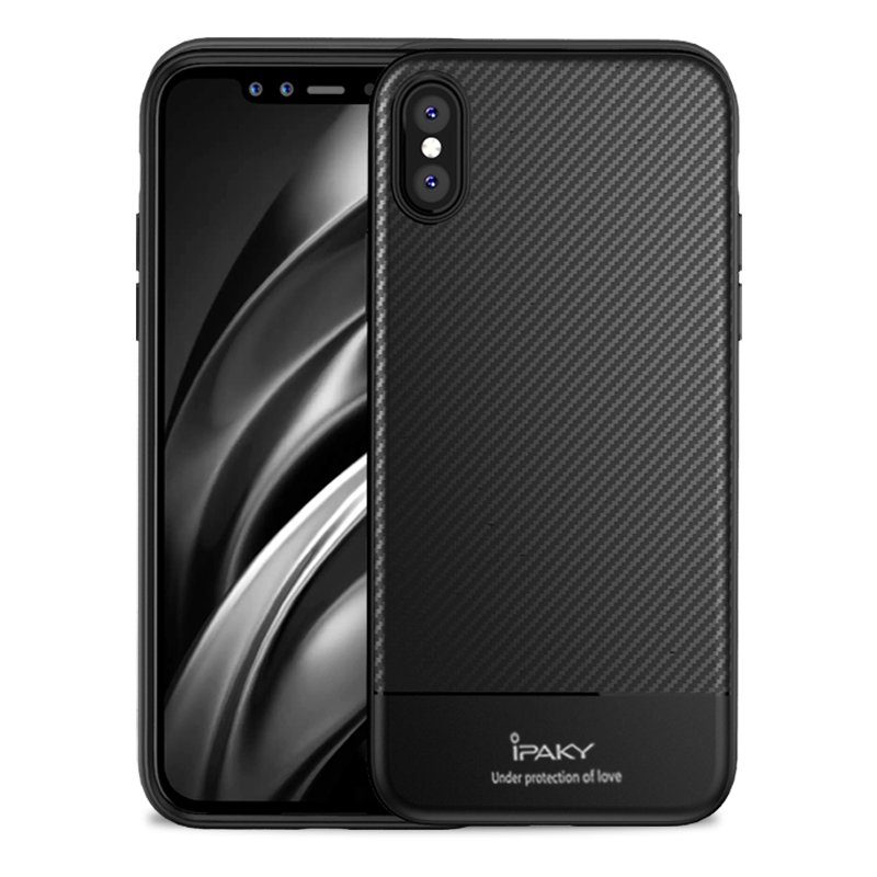 Lacné Kryty | Zadný kryt iPaky Carbon Fiber čierny – iPhone Xs Max