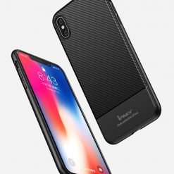 Lacné Kryty | Zadný kryt iPaky Carbon Fiber čierny – iPhone Xs Max | Lacné Kryty
