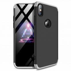 Puzdro 360 Protection strieborno-čierne – iPhone Xs Max