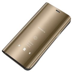 Priehľadný kryt Clear View Case zlatý – Huawei P30 Lite