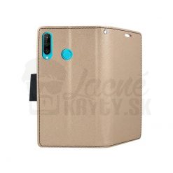 Lacné Kryty | Peňaženkové puzdro Fancy Book zlato-čierne – Huawei P30 Lite | Lacné Kryty