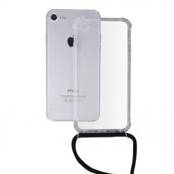 Zadný transparentný kryt s čiernou šnúrkou Neck Strap – iPhone 7 / 8