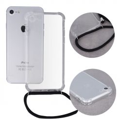 Zadný transparentný kryt s čiernou šnúrkou Neck Strap – Apple iPhone 7 / iPhone 8 / iPhone SE 2020 / iPhone SE 2022 | Lacné Kryty Lacné Kryty | Zadný transparentný kryt s čiernou šnúrkou Neck Strap – Apple iPhone 7 / iPhone 8 / iPhone SE 2020 / iPhone SE 2022 | Lacné Kryty