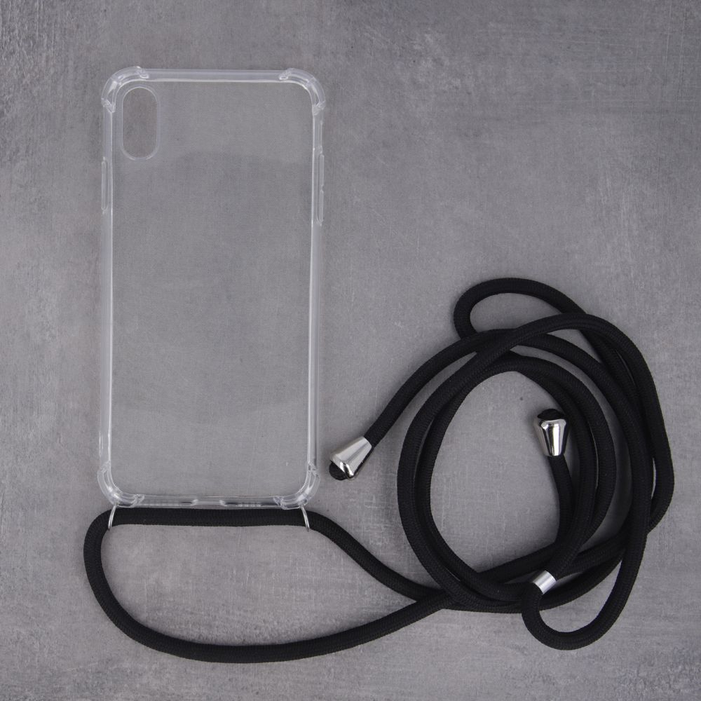 Zadný transparentný kryt s čiernou šnúrkou Neck Strap – Huawei P Smart 2019 / Honor 10 Lite | Lacné Kryty Lacné Kryty | Zadný transparentný kryt s čiernou šnúrkou Neck Strap – Huawei P Smart 2019 / Honor 10 Lite | Lacné Kryty