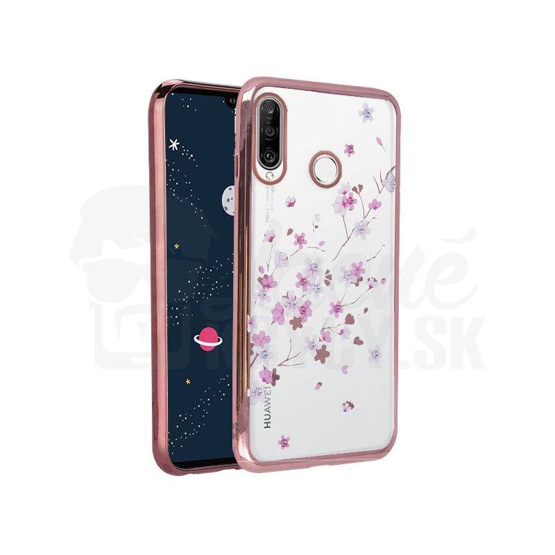 Lacné Kryty | Zadný kryt Flower case ružovo-zlatý – Huawei P30 Lite