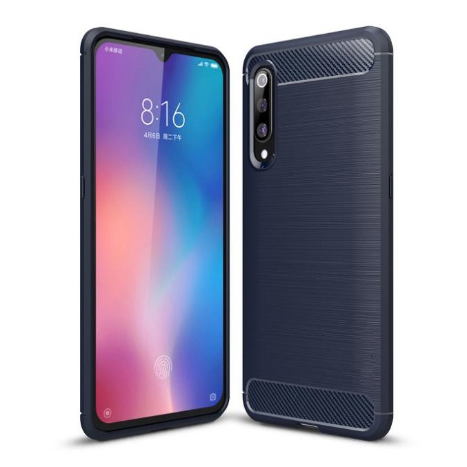 Zadný kryt Carbon modrý – Xiaomi Mi 9 | Lacné Kryty Lacné Kryty | Zadný kryt Carbon modrý – Xiaomi Mi 9 | Lacné Kryty