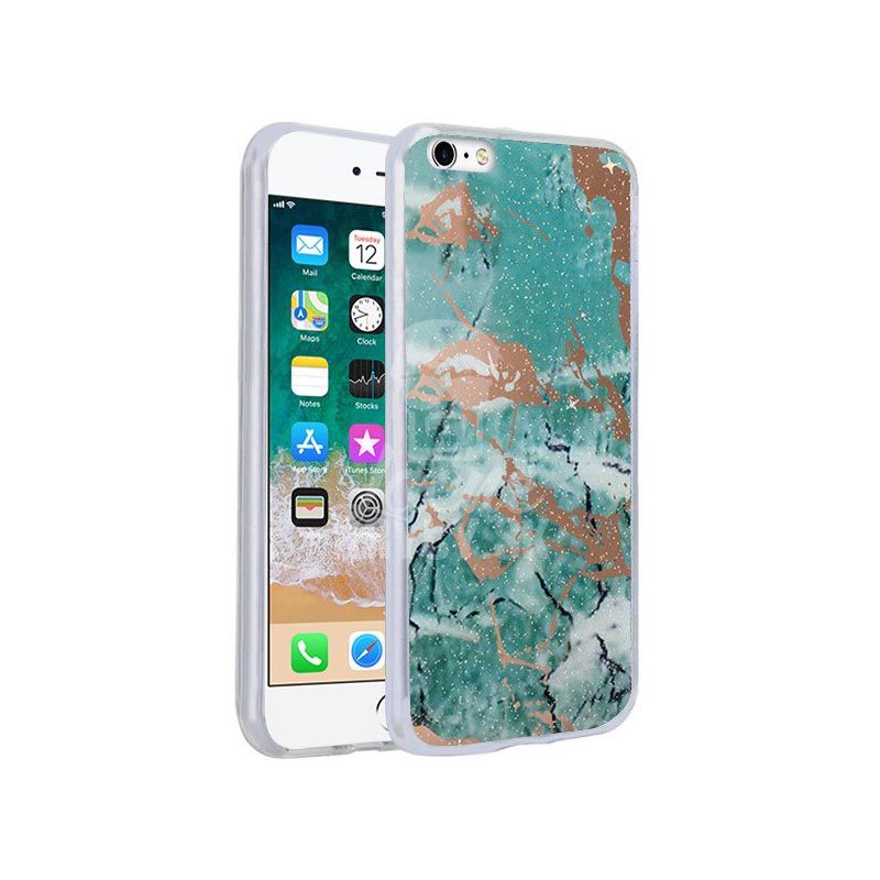 Lacné Kryty | Zadný kryt s potlačou Marble zelený – iPhone 6 / 6S