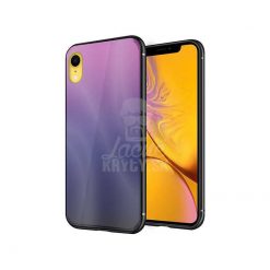 Sklenený kryt Aurora glass ružovo-čierny – iPhone Xr