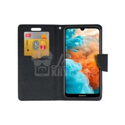 Lacné Kryty | Peňaženkové puzdro Fancy Book zlato-čierne – Huawei Y6 2019 | Lacné Kryty