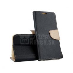 Peňaženkové puzdro Fancy Book čierno-zlaté – Samsung Galaxy A40