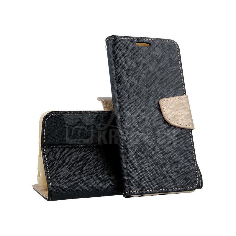 Lacné Kryty | Peňaženkové puzdro Fancy Book čierno-zlaté – Samsung Galaxy A40