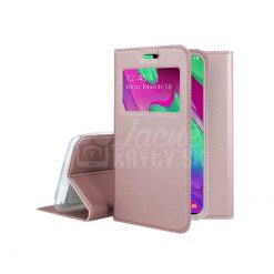 Lacné Kryty | Knižkové puzdro Smart Look ružové – Samsung Galaxy A40 | Lacné Kryty