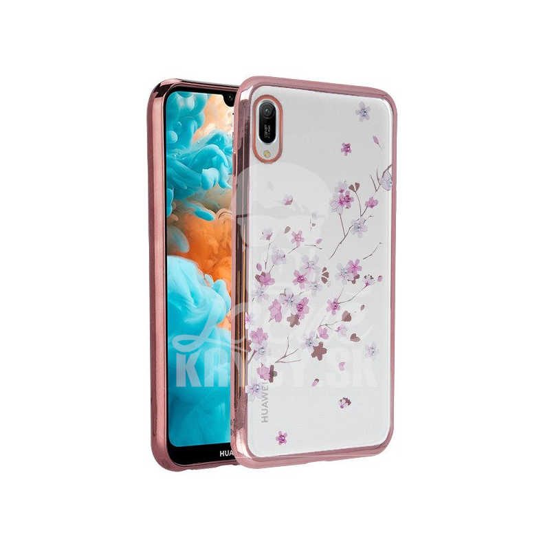 Lacné Kryty | Zadný kryt Flower case ružovo-zlatý – Huawei Y6 2019