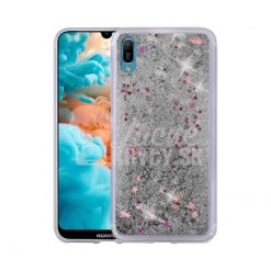 Silikónový kryt Liquid Glitter strieborný – Huawei Y6 2019