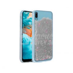 Lacné Kryty | Silikónový kryt Liquid Glitter strieborný – Huawei Y6 2019 | Lacné Kryty
