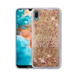 Silikónový kryt Liquid Glitter zlatý – Huawei Y6 2019