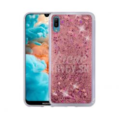 Silikónový kryt Liquid Glitter tmavoružový – Huawei Y6 2019