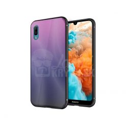 Sklenený kryt Aurora glass ružovo-čierny – Huawei Y6 2019