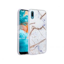 Lacné Kryty | Zadný kryt s potlačou Marble biely – Huawei Y6 2019 | Lacné Kryty