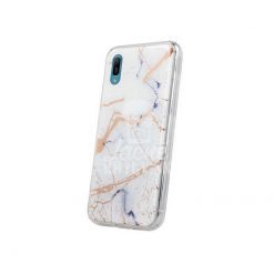 Lacné Kryty | Zadný kryt s potlačou Marble biely – Huawei Y6 2019 | Lacné Kryty