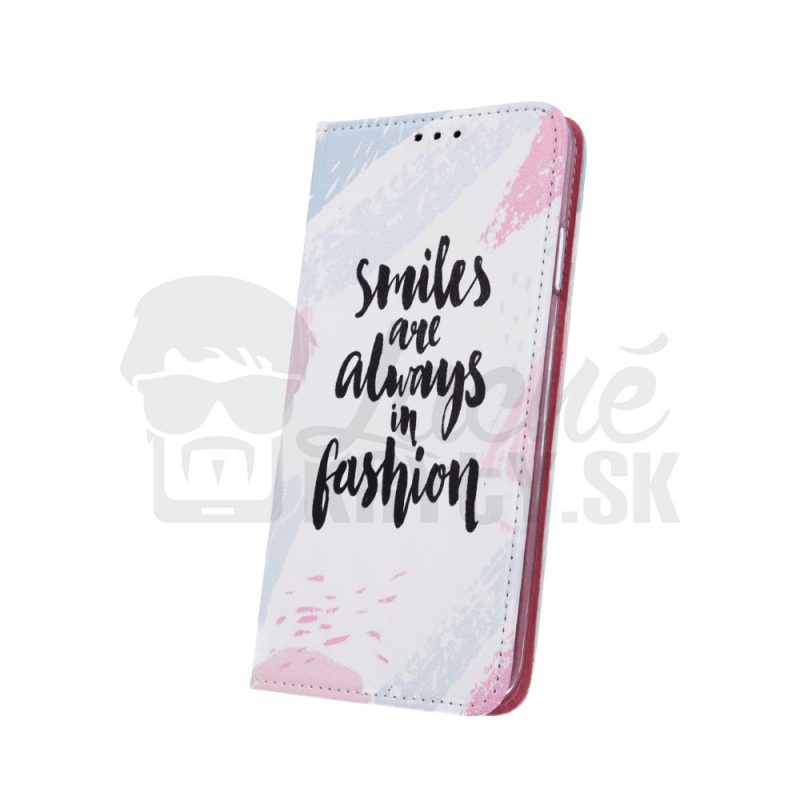 Lacné Kryty | Knižkové puzdro Trendy case Smiles are always in fashion – Samsung Galaxy A20e