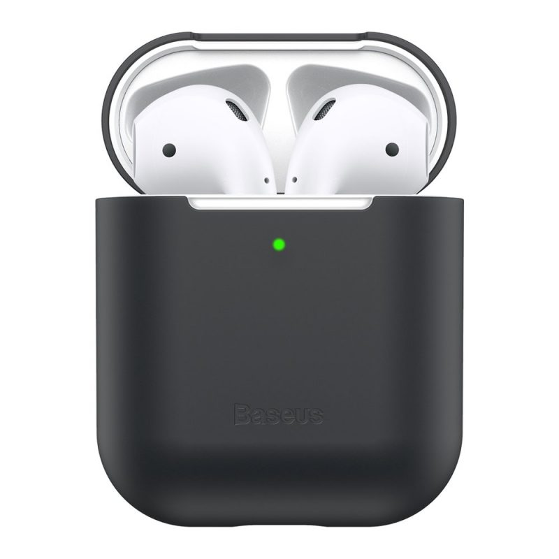 Lacné Kryty | Puzdro Baseus Silica Gel Protector čierne – Apple AirPods