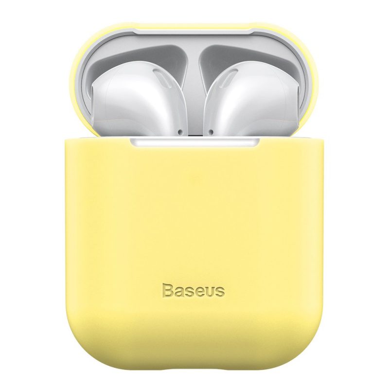 Lacné Kryty | Puzdro Baseus Silica Gel Protector žlté – Apple AirPods