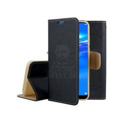 Lacné Kryty | Peňaženkové puzdro Fancy Book čierno-zlaté – Huawei Y7 2019 | Lacné Kryty