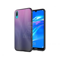 Lacné Kryty | Sklenený kryt Aurora glass ružovo-čierny – Huawei Y7 2019 | Lacné Kryty